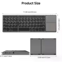 Mini Bluetooth Keyboard with Touchpad for Android IOS Windows Three Fold Wireless Keyboard for Macbook PC Laptop Tablet Phone